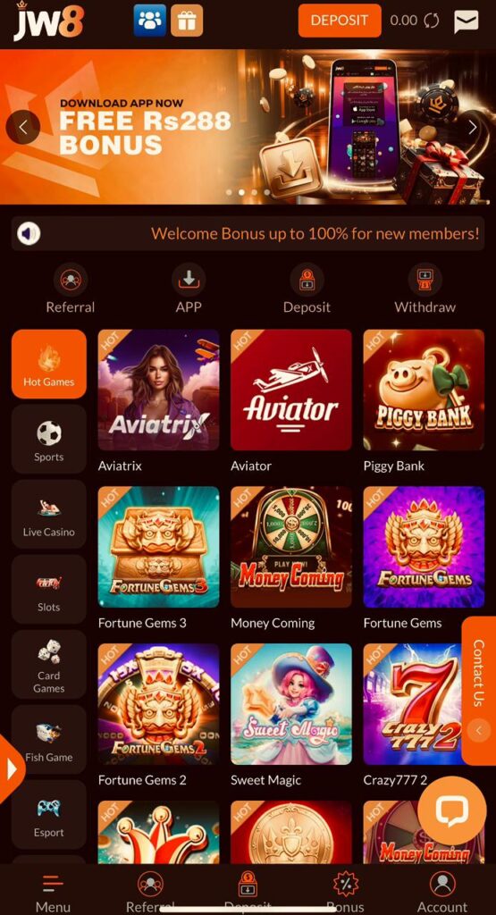 JW8 Game Download 100% Real Earning App For Android